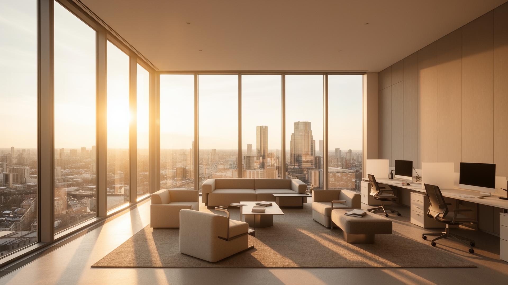 Office interior with Thermal Logic nano-ceramic film applied